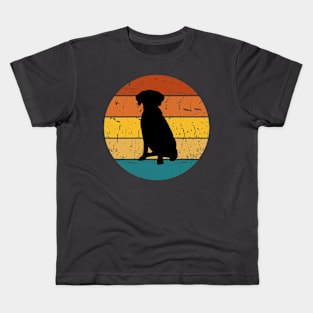 retro sunset dog Kids T-Shirt